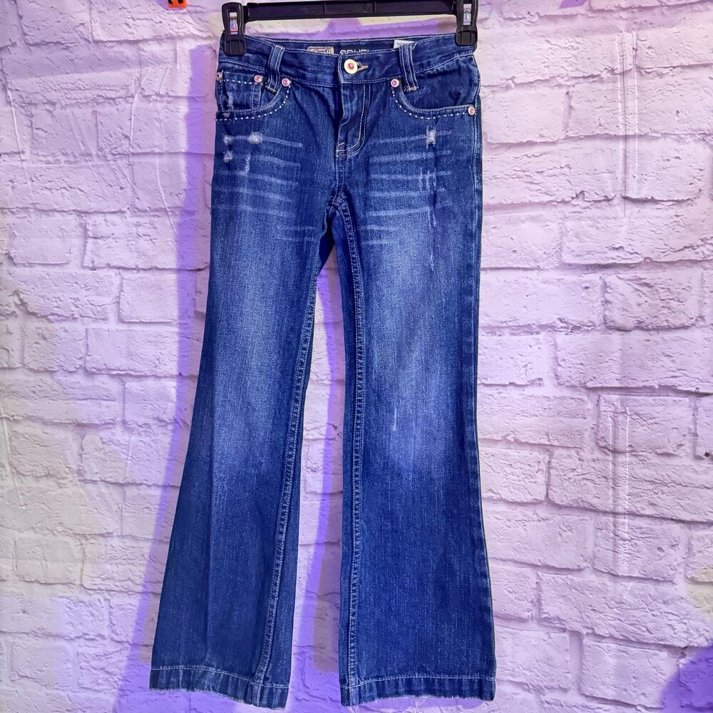 Cruel Girl Little Girl SZ 7S Flare Jeans with Pink accents